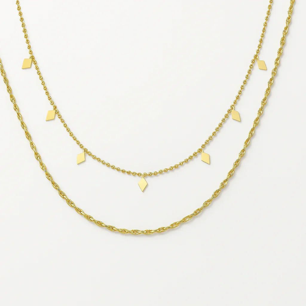 Opulent Aura Gold Chain Necklace - Diatoms
