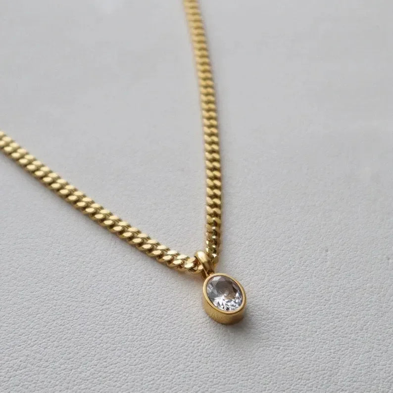 Modern Oval Chain Necklace - Diatoms