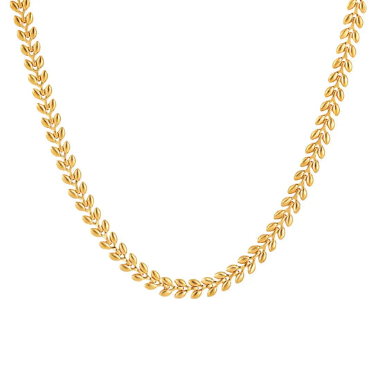 Leaf Shape Round Necklace - Diatoms
