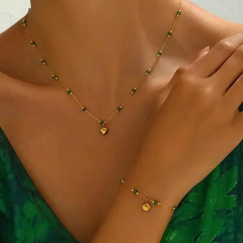 Luxy Shell Necklace & Bracelet - Diatoms