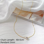 Simple Round Zircon Necklace