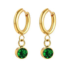 Green Zircon Drop Earrings