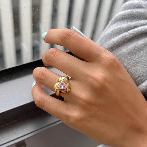 Juliet Pink Heart Ring