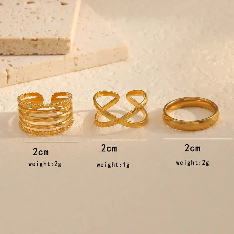 Threefold Grace Rings Set - Diatoms