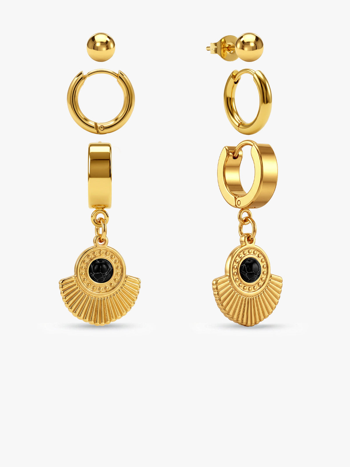 Bling Sunburst Earrings Set