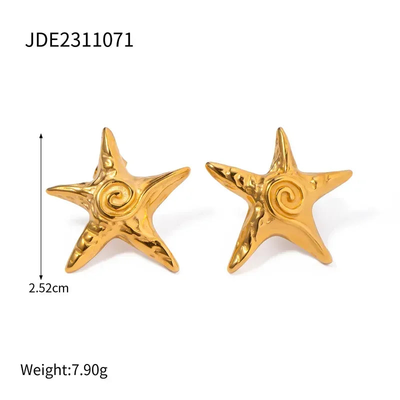 Retro Starfish Necklace & Earrings - Diatoms