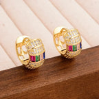 Commute Round Hoop Earrings - Diatoms