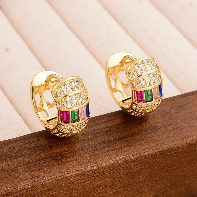 Commute Round Hoop Earrings - Diatoms