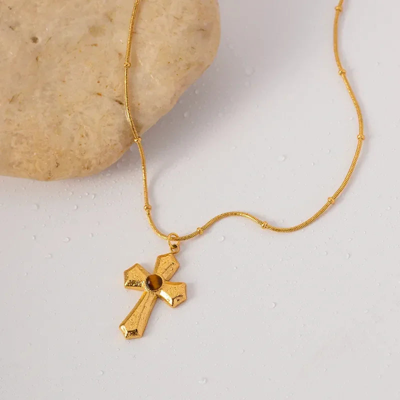 Classic Style Cross Pendant - Diatoms
