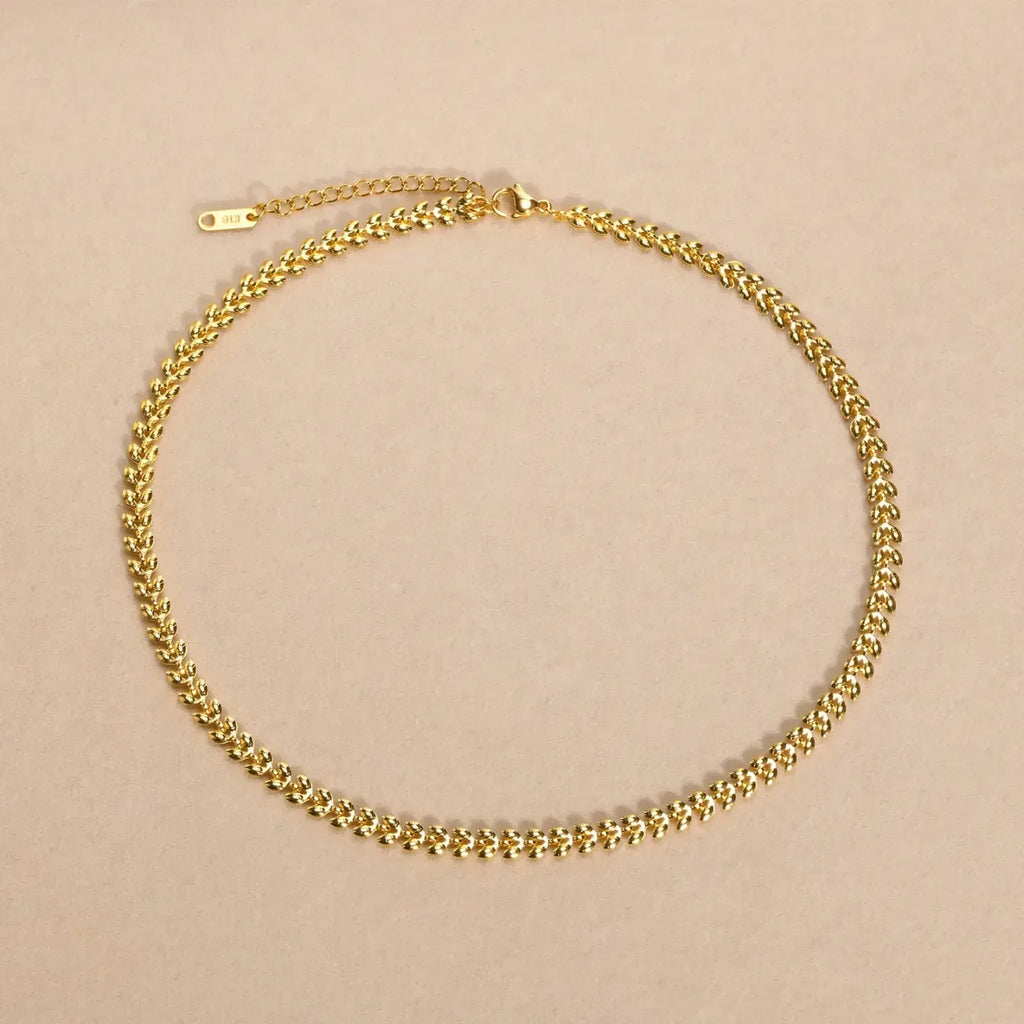 Leaf Shape Round Necklace - Diatoms