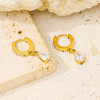 Diatoms Embedded Waterdrop Earrings