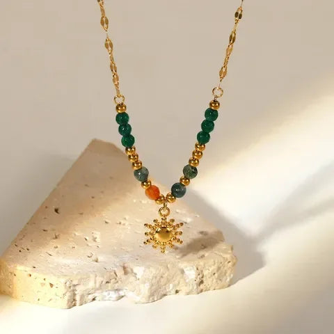 Sunflower Pearl Natural Pendant - Diatoms