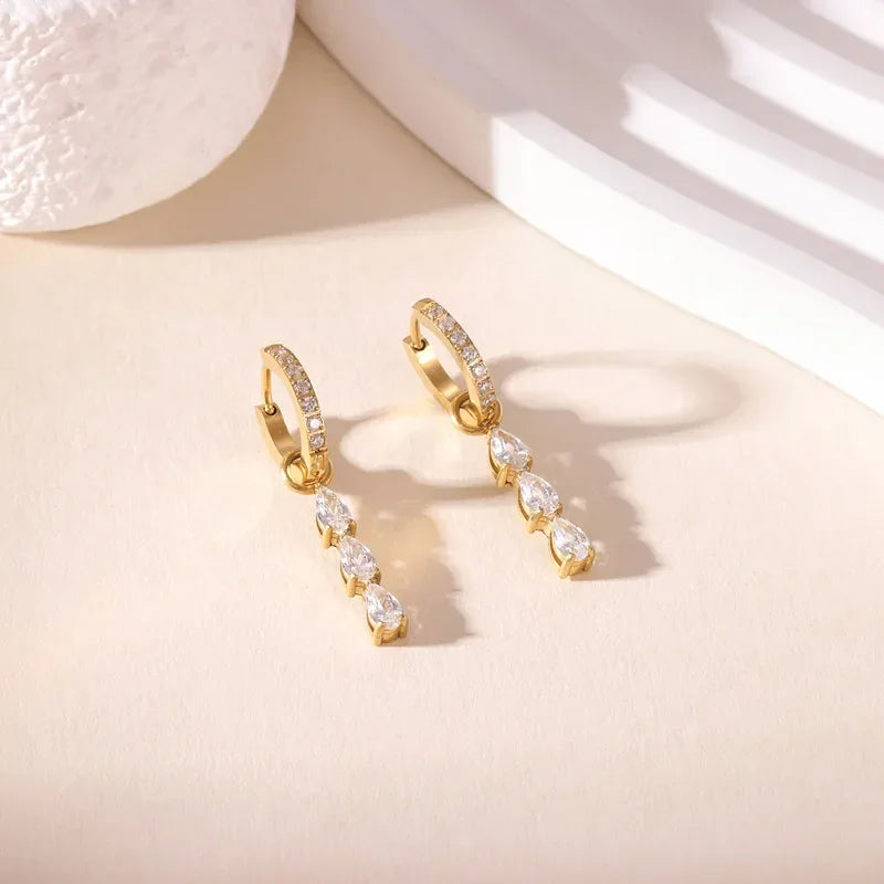 Opulent Ivory Diamond Drops Earrings