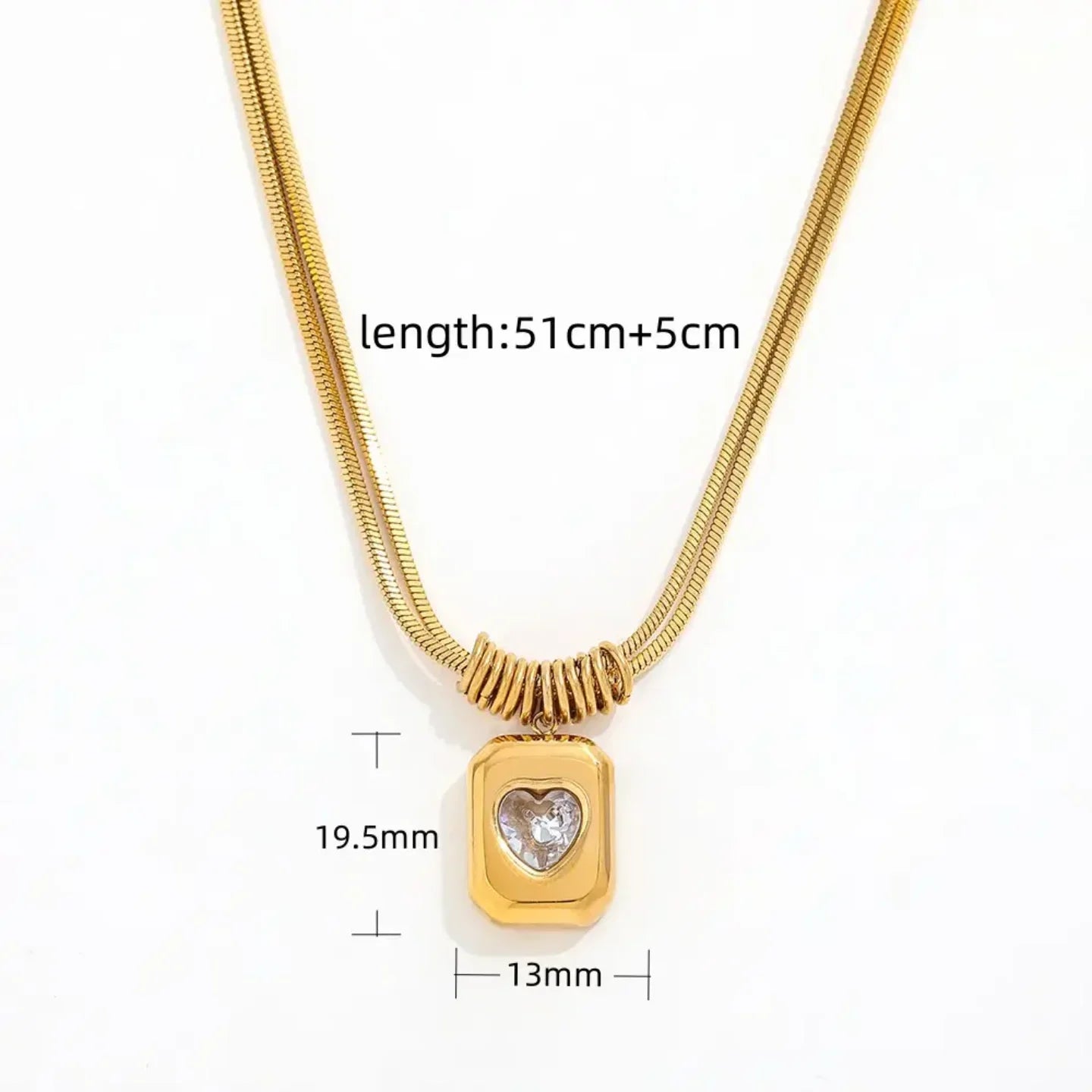 Trendy Crystal Geometric Peach Heart Love Pendant - Diatoms