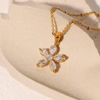Floral Diamond Necklace - Diatoms