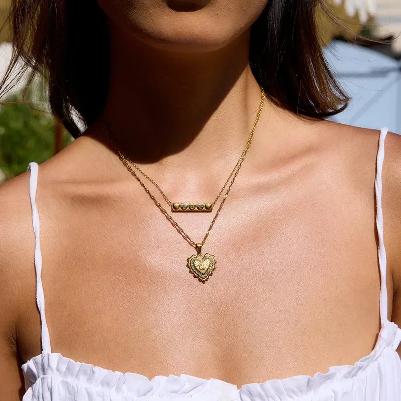 Lovelocked Thin Chain Pendant - Diatoms