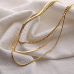 Luxe Tagged Gold Layered Chain Necklace - Diatoms