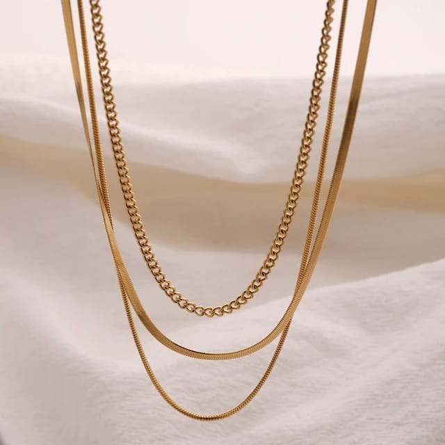 Luxe Tagged Gold Layered Chain Necklace