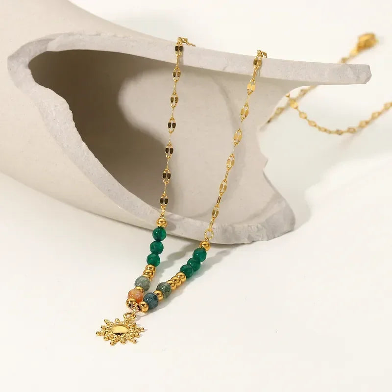 Sunflower Pearl Natural Pendant - Diatoms