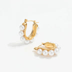 U Shape Pearls Earrings - Diatoms