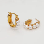 U Shape Pearls Earrings - Diatoms