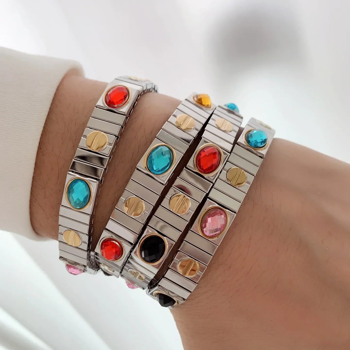 Classic Retro Multicolour Geometric Bracelets - Diatoms