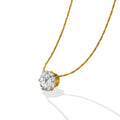 Simple Round Zircon Necklace - Diatoms