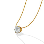 Simple Round Zircon Necklace - Diatoms