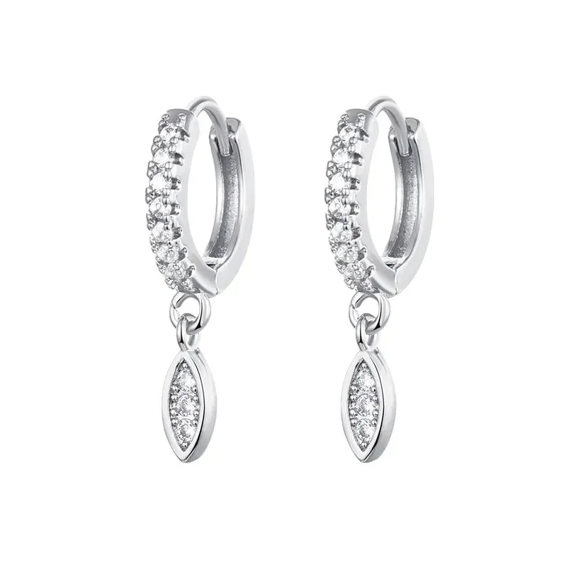 Retro Oval Zircon Drop Earrings