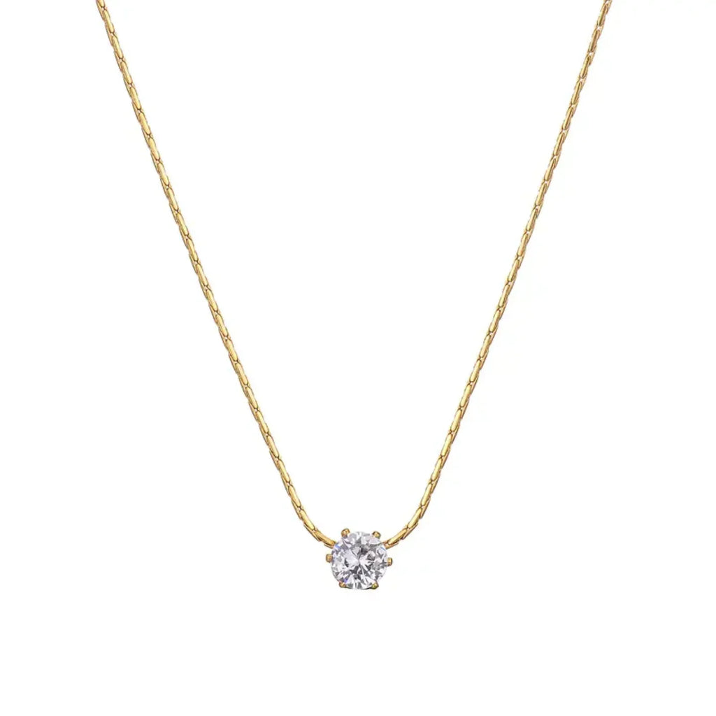 Simple Round Zircon Necklace