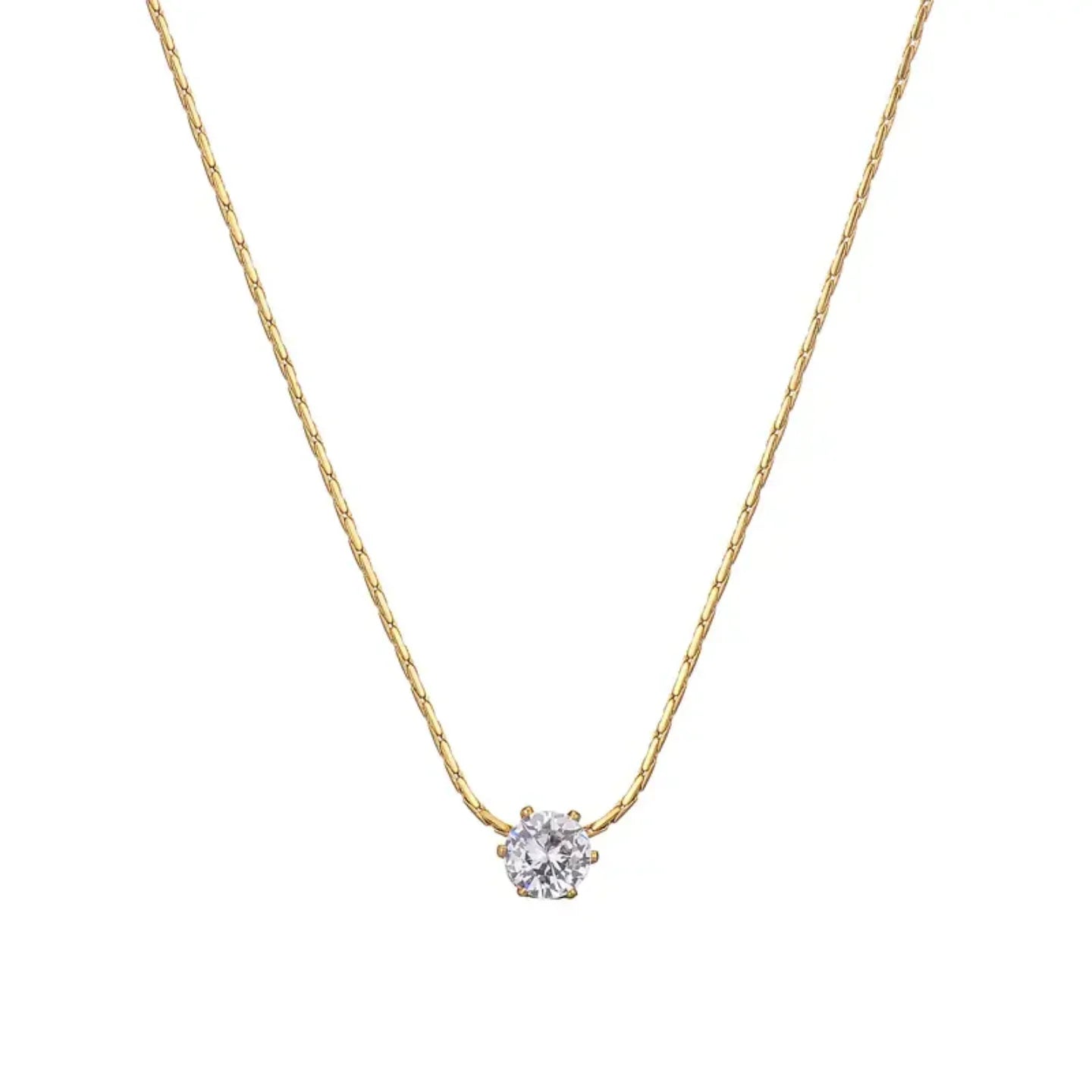 Simple Round Zircon Necklace