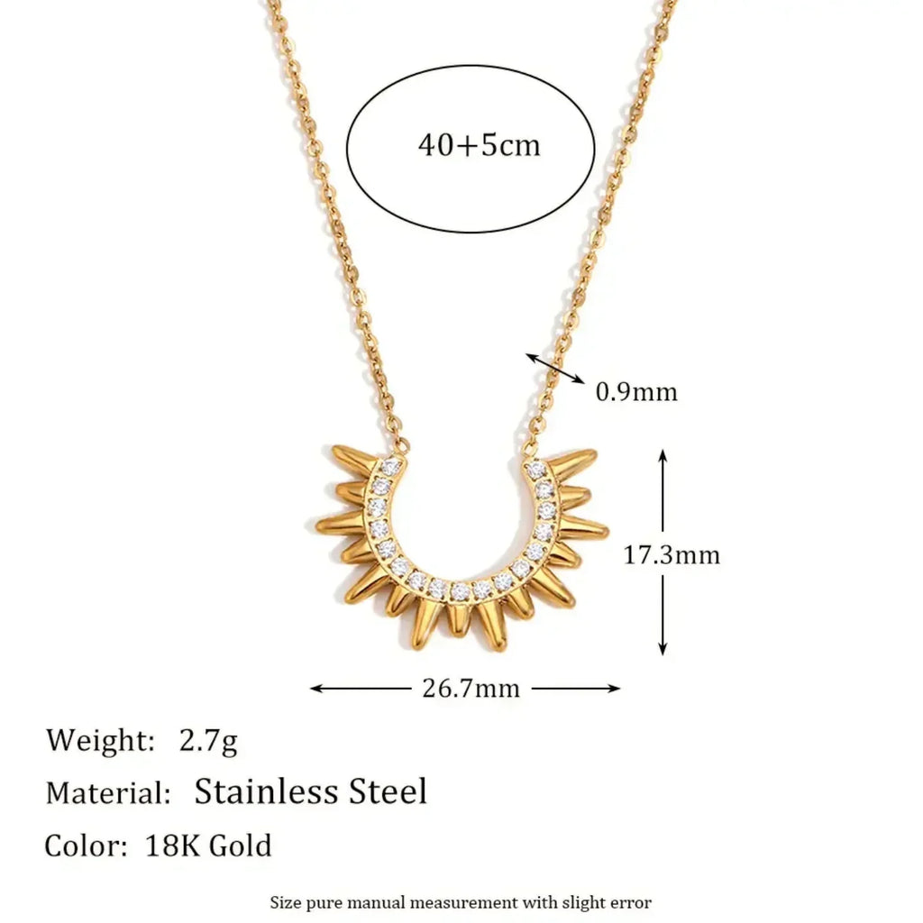 Luxy Sun Flower Rhinestone Necklace - Diatoms