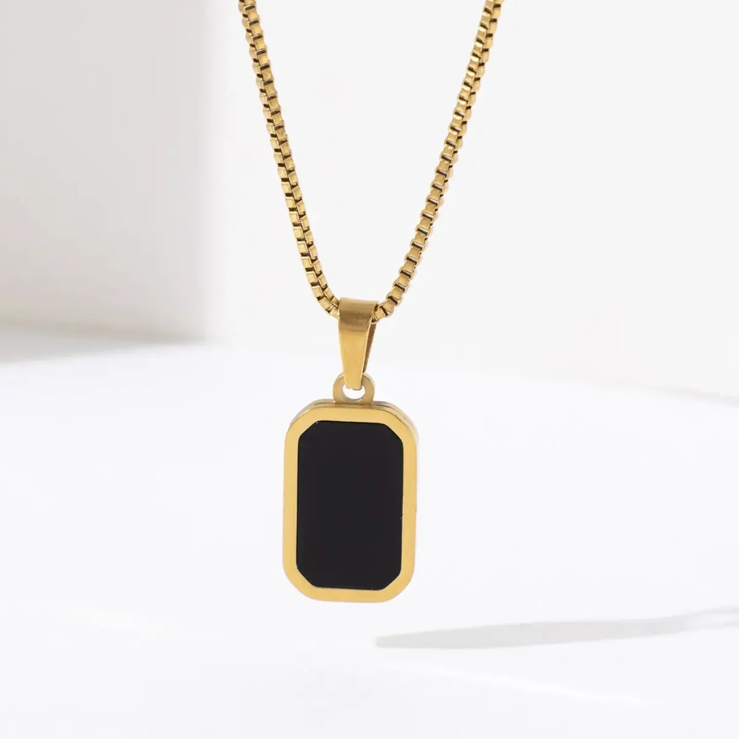 Black Enamel Gold Plated Necklace - Diatoms