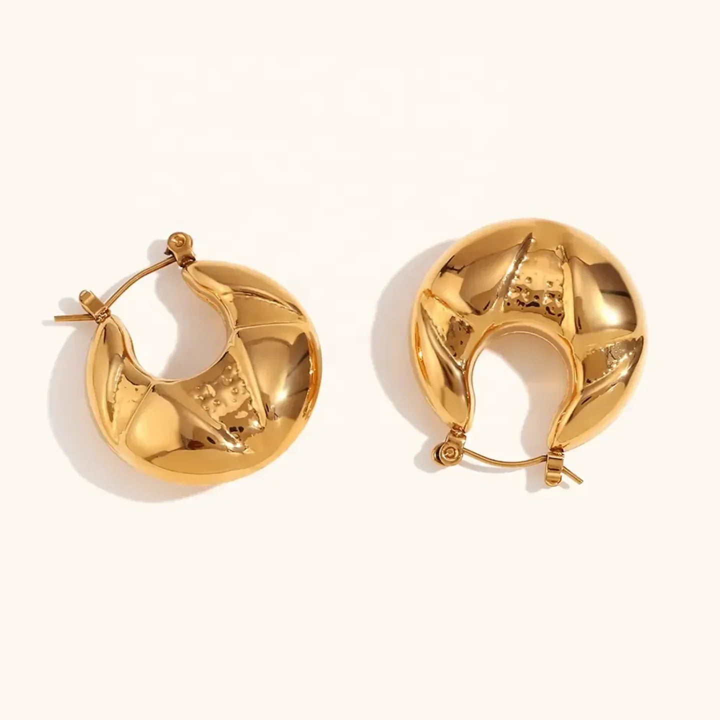 Golden Dazzle Hoop Earrings - Diatoms