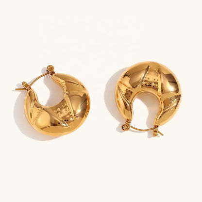 Golden Dazzle Hoop Earrings - Diatoms