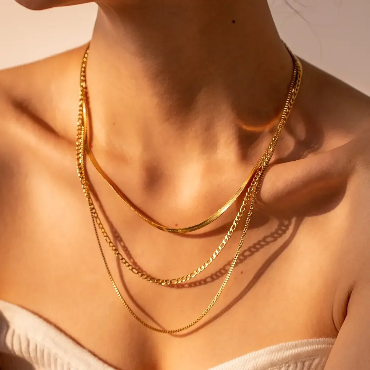 Luxe Tagged Gold Layered Chain Necklace - Diatoms