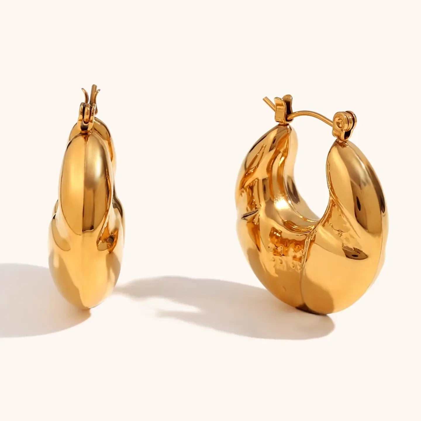 Golden Dazzle Hoop Earrings - Diatoms