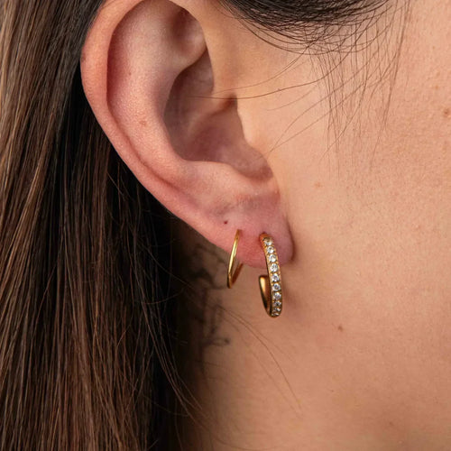 Dual Curl Elegance Earrings - Diatoms