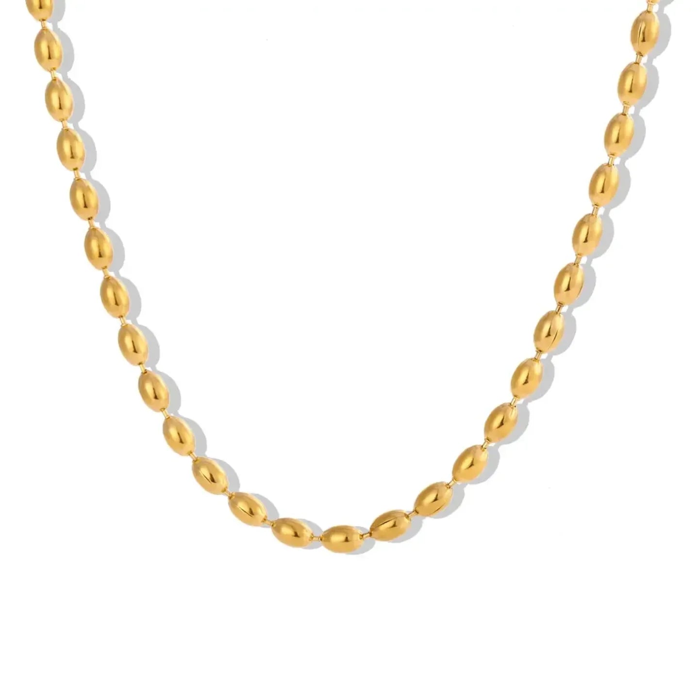 Gold Beaded Necklace - Diatoms