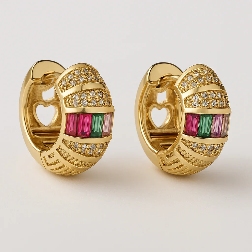 Commute Round Hoop Earrings - Diatoms