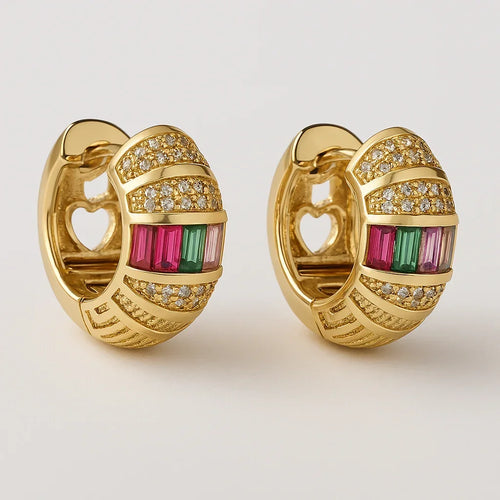 Commute Round Hoop Earrings - Diatoms