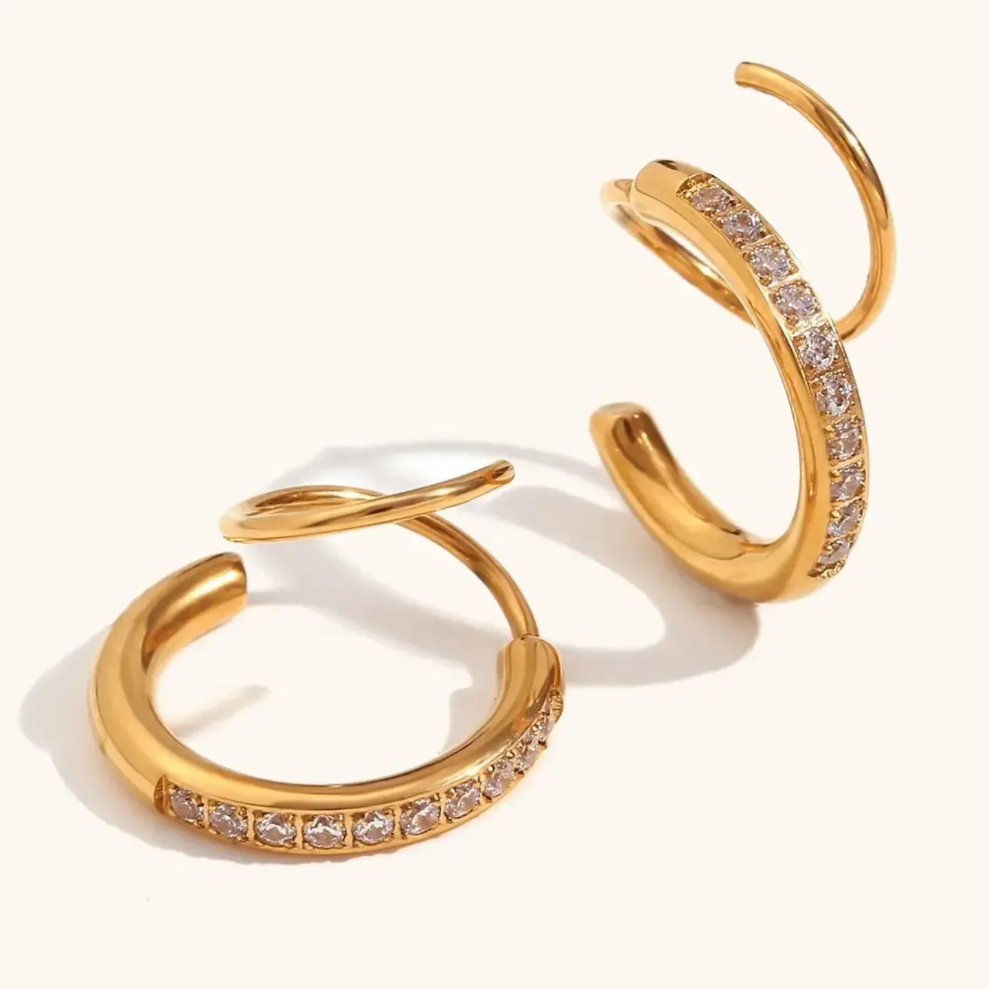 Dual Curl Elegance Earrings - Diatoms