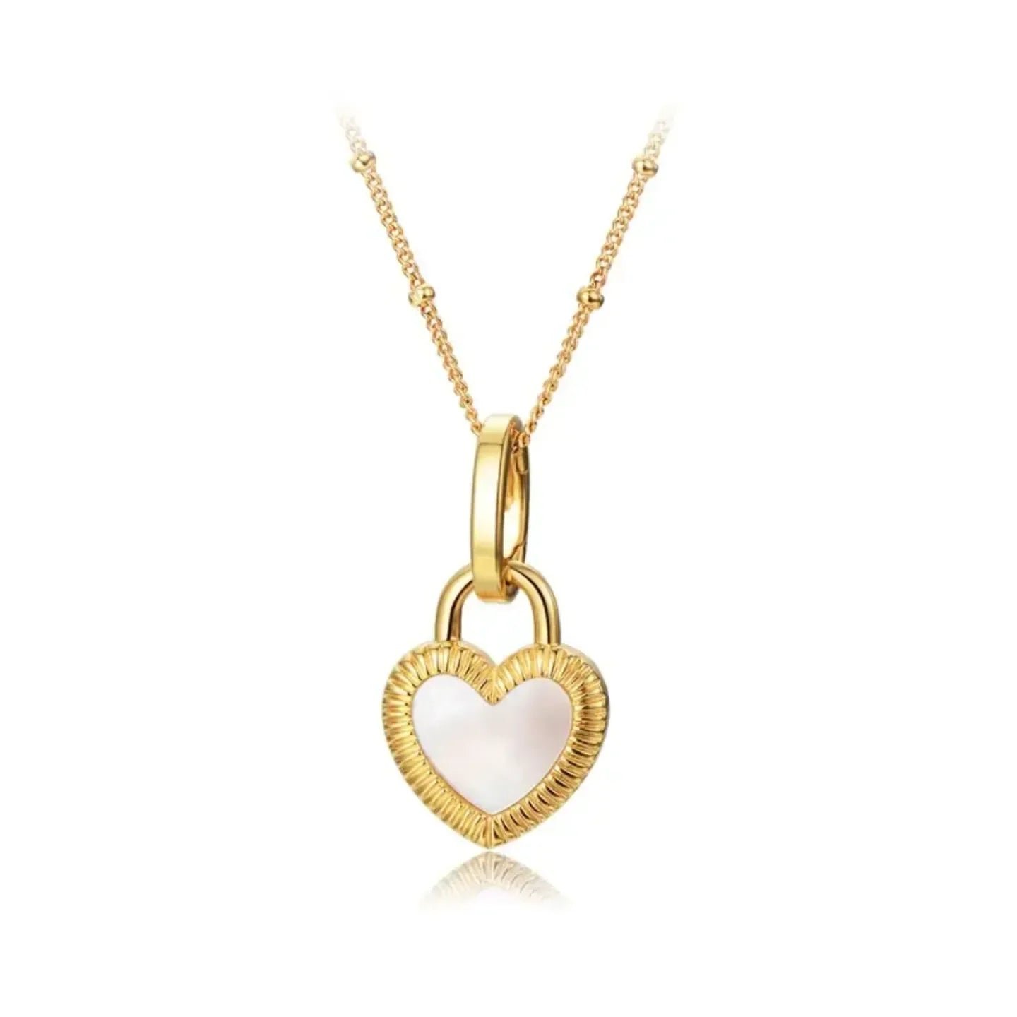 Black & White Heart Shape Double Side Necklace And Earrings - Diatoms