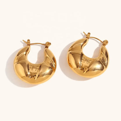 Golden Dazzle Hoop Earrings - Diatoms