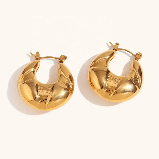 Golden Dazzle Hoop Earrings - Diatoms