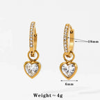 Diatoms Luxe Heart Charm Hoop Earrings