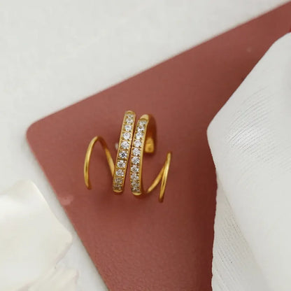 Dual Curl Elegance Earrings - Diatoms
