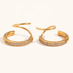 Dual Curl Elegance Earrings - Diatoms