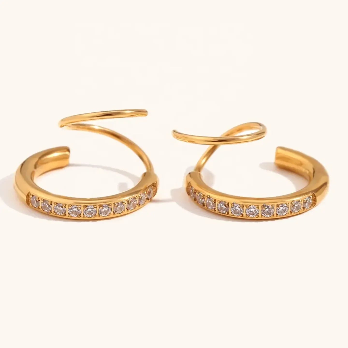 Dual Curl Elegance Earrings - Diatoms