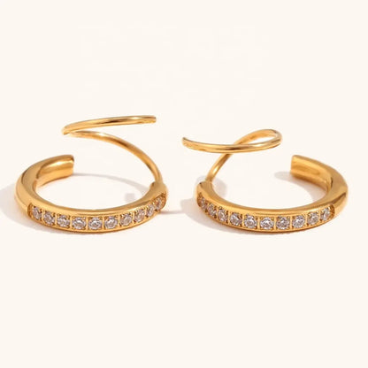 Dual Curl Elegance Earrings - Diatoms